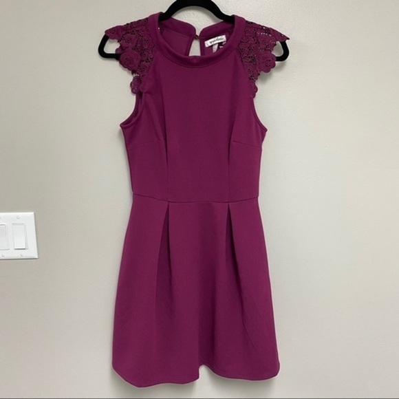 Speechless Juniors Lace-Contrast Fit & Flare dress - Picture 2 of 5